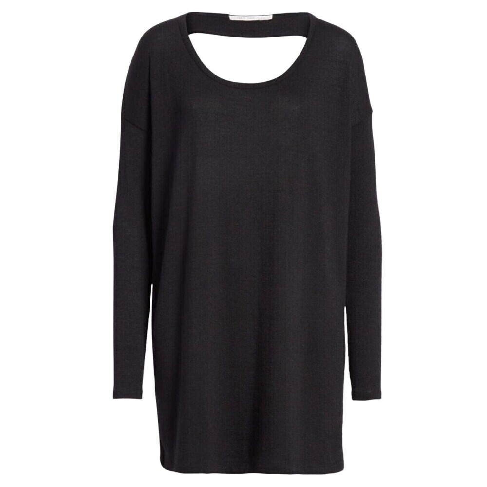 Rag & Bone Women's Long Sleeve Knit Cutout Back Tunic Dress In Black Size S - Picture 4 of 13